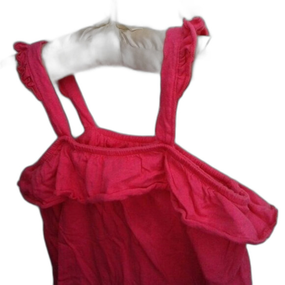 Toughskins Girls Hot Pink Ruffle Summer Barbiecore Top Size 5/6 - Picture 4 of 7